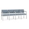 Lesro Lenox Steel 4 Seat Tandem Seating Metal Frame, Silver, RS Rain Song Upholstery LS4103 - alternate 1